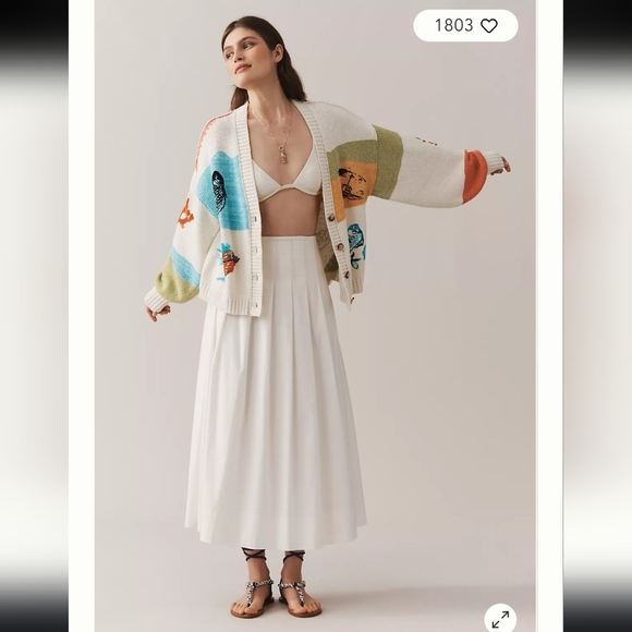 NWOT Pilcro by Anthropologie Icon Graphic Cardigan Sweater - Picture 3 of 15